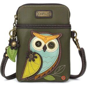 Women Owl A Multicolor PU Leather Canvas Crossbody Cell Phone Purse